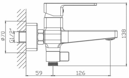 Смеситель для ванны Haiba HB60615